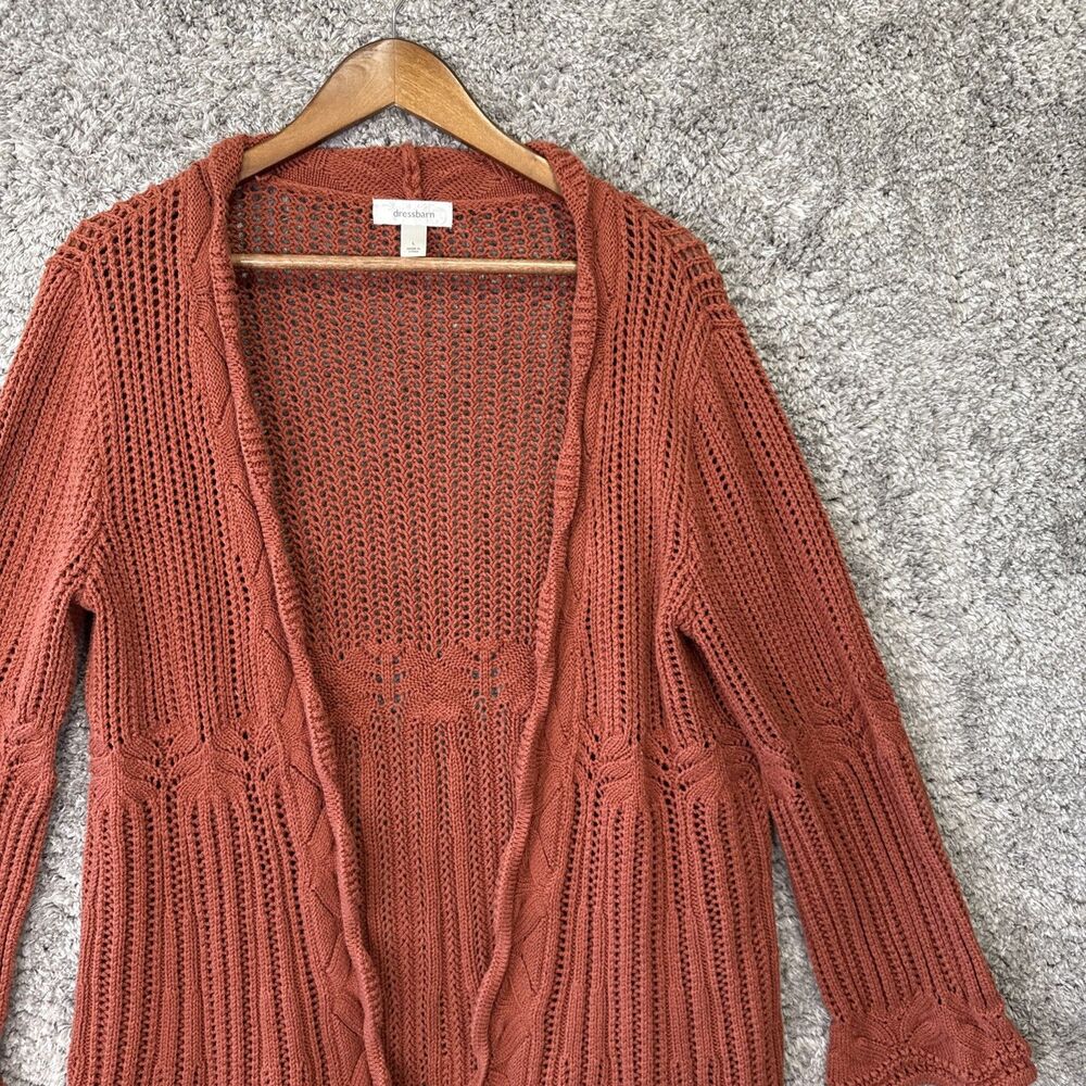 Vtg Dressbarn Women’s Open Cardigan Sweater Flare Sleeve Large Hippie - Picture 4 of 16